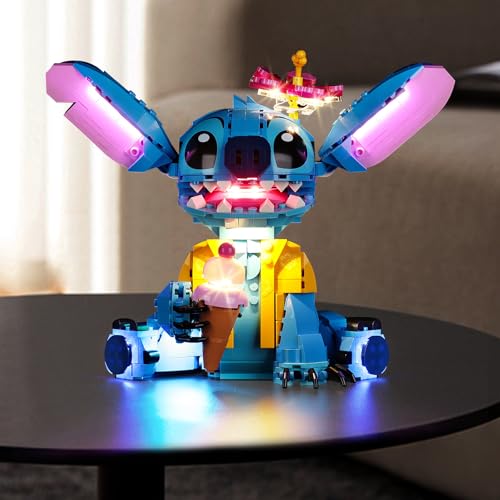 Nitemode Upgraded Compatible with Lego 43249 Stitch Building Set, Lights Decoration Compatible with Lego Disney Stitch, Gift Idea for Girls, Boys (Model Not Included)