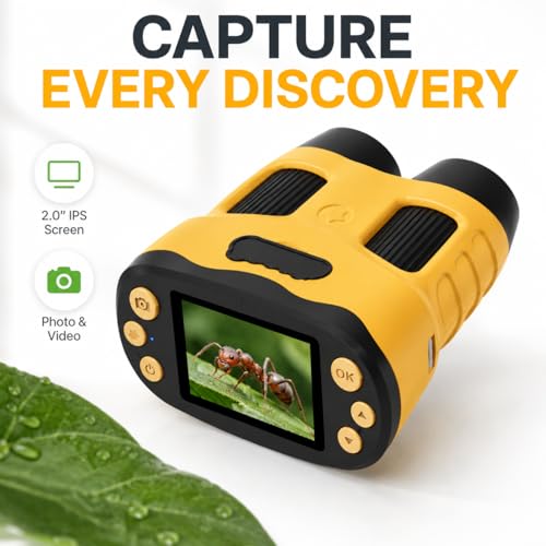 Microscope for Kids, Portable Digital Microscope with 2.0" Screen - color: Yellow