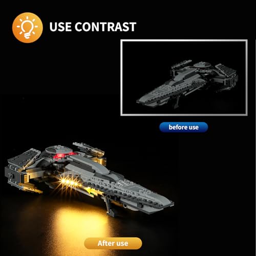 Vaodest Led Light for Lego 75383 Darth Maul's Sith Infiltrator Building Blocks Model,Design and Configuration Compatible with Model 75383(Led Light Only, Not Building Block Kit) - style: 75383 Darth Maul's Sith Infiltrator Set