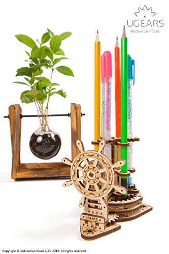 UGEARS Mechanical Wheel Organizer Model Set Educational Mechanical Model Kit with Moving Parts, STEM DIY for Adults and All Family 3D Wood Model Kit
