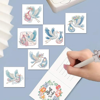 DDGYP 6 PCS Diamond Art Painting Greeting Cards with Envelopes,5.9x11.81In - color: whitege
