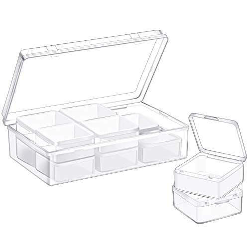 13 Pack Small Plastic Bead Organizers with Clear Case, 1.5 x 1.5 x 0.7 Inch - size: 1.5 x 1.5 x 0.7 Inch