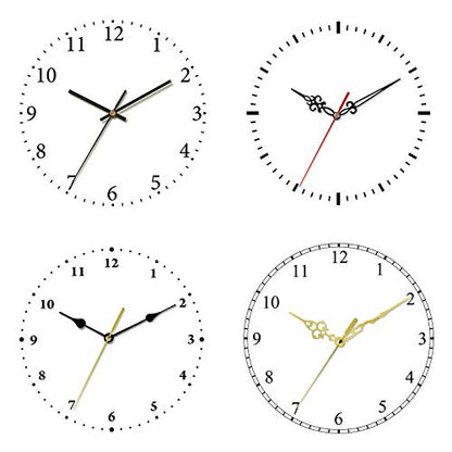 Outus 4 Pieces Quartz Clock Movement Mechanism Non Ticking DIY Mechanism with 6 Clock Hands Sets for Repair Parts Replacement(0.9 Inch/ 22 mm,Gold, Black) - size: 22 mm