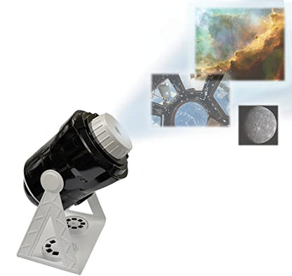 LEXiBOOK NLJ181i1 Speaking 2-in-1 Planetarium Projector, 24 Images to Discover Space, 2 Constellation Domes, STEM, Black/White - style: NLJ181i1