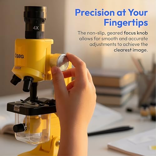 Little World Kids Microscope with LED Light - 100X/400X/1200X Magnification
