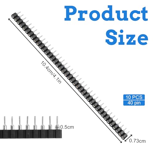 10pcs 1x40P Single Row Round Headers Machine Pin Female 0.1" 2.54mm 40 Pin Breakable PCB Breadboard Socket Connector