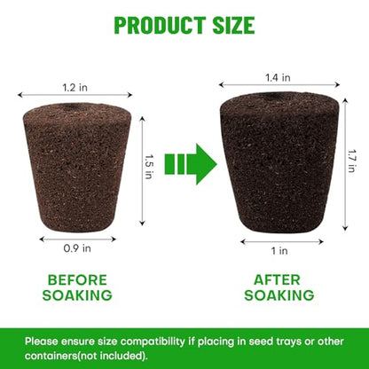 50 Pcs Seed Starter Plugs,Replacement Root Grow Sponges Plant Plugs,Great for Soil, Tray or Planting Pods, Promotes Herbs, Vegetables and Flowers Growth
