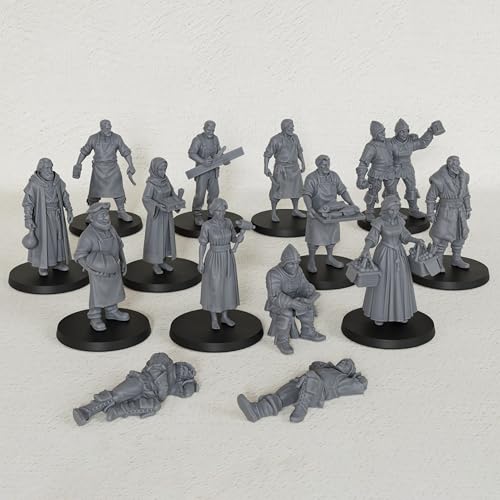 AUSPDICE Fantasy NPC Figurine Set for Dungeons and Dragons & TTRPG - color: Af1104 R Market Npc