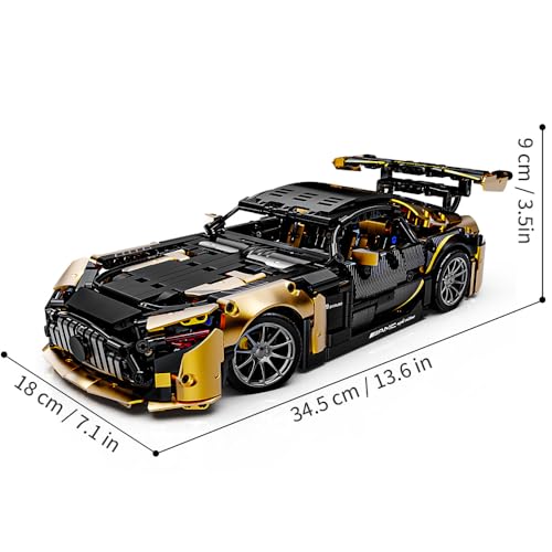 APAWR 1:14 MOC Building Set Raceing Model, Sports Car Building Blocks Toys Boys or Adults Kits，Super Cars for Boys Age 8+and Adult，Collectable Model Car Building Kit(1368pcs)