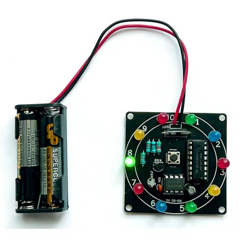 Soldering Practice Kit for Beginners – DIY Electronic Lucky Wheel Game Board, 10-LED Soldering Training Kit with Button Start, STEM Learning Electronics Project for Students & Hobbyists