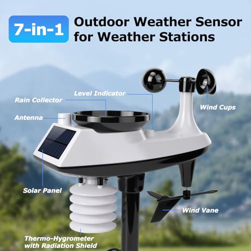 Wireless Weather Station with Outdoor Sensor, 10-in-1 Weather Monitor