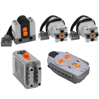 Power Funtion 5Pcs Motor Kit，Including 2M Motor,Remote Control Set,Building Block Parts Tool Kit，Compatible with L Brand