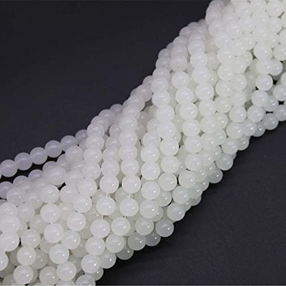 8mm White Glass Beads Kit 600pcs for Jewelry Making - size: 8mm White