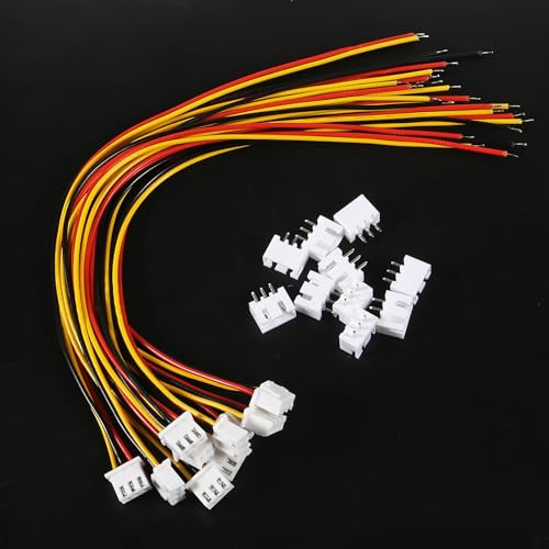 ACEIRMC 10Pairs JST-XH Connector Kit, XH 2.54mm 3 Pin Header Male and Female Connectors Plug Adapter with Flat Wire Cable 200mm 26AWG Compatible with JST XH (3P) - color: 3P