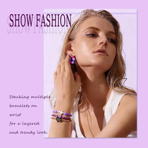 4000pcs Dark Purple Clay Beads,6mm Heishi Bead Polymer Flat Round Disc Bulk Beads for Jewelry Making,DIY Friendship Bracelet and Necklace Craft - color: Dark Purple
