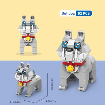 Micro Mini Blocks Dog，Cute Animal Building Blocks，Pet Micro Mini Building Blocks，3D Puzzle Collection Animal Model Toys Building Bricks for Kids (Husky Bulldog Poodle) - color: Husky Bulldog Poodle
