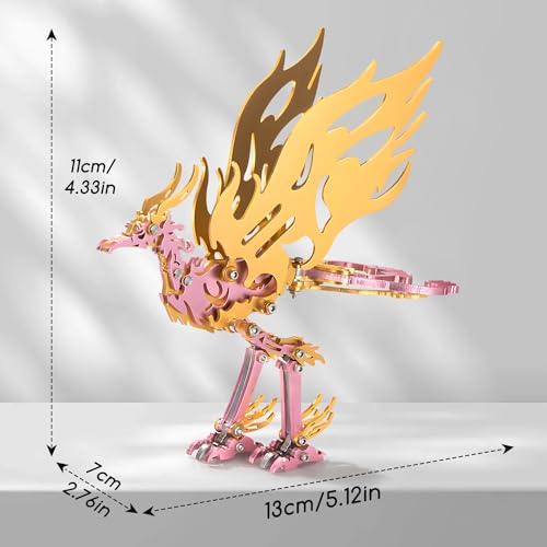 3D Metal Puzzles for Adults, Mechanical Metal Model Kits for Adults Bi Fang, 3D Puzzle Stainless Steel Ornaments for Men Women Art Craft Gifts Toys(Golden Wing). - color: C3