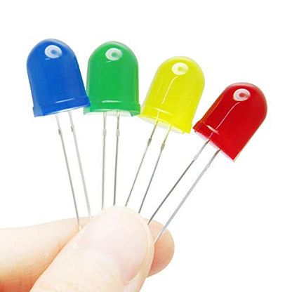 Gikfun 10mm LED Emitting Diodes Light Lamp Diffused F10 Round for Arduino, ESP32, Raspberry Pi, DIY Electronics Red/Yellow/Blue/Green (Pack of 20pcs) AE1258 - size: 20 Count (Pack of 1)