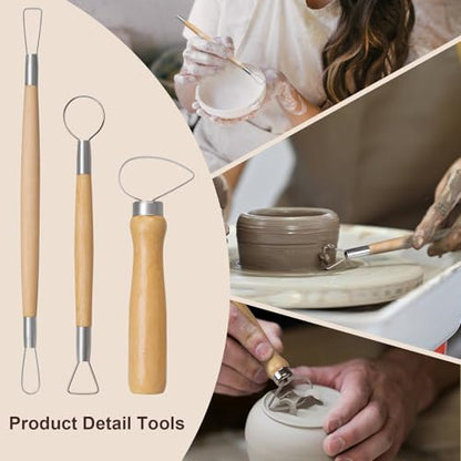 Amrules 43 Pcs Polymer Clay Sculpting Tools Kit for Adults, Light Yellow - color: Lightyellow-43Pcs