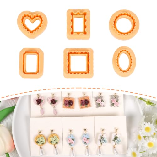 Puocaon Frame Clay Cutters Polymer Clay Cutters for Jewelry Earrings Making