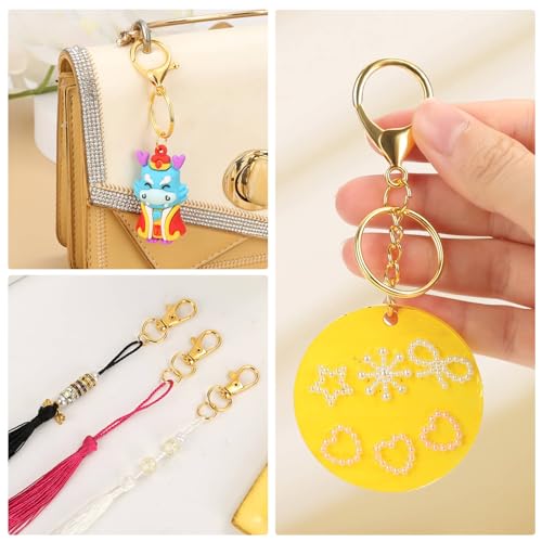 PAXCOO 300PCS Keychain Making Kit, Keychain Craft Supplies Including Key Chain Clips, Lanyard Snap Hooks, Key Rings and Jump Rings for Key Chain Making, Purse Making, Lanyard Making - color: Gold