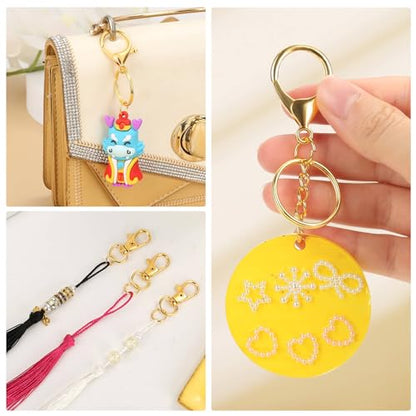 PAXCOO 300PCS Keychain Making Kit, Keychain Craft Supplies Including Key Chain Clips, Lanyard Snap Hooks, Key Rings and Jump Rings for Key Chain Making, Purse Making, Lanyard Making - color: Gold