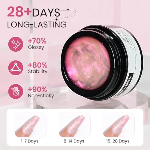 3d Sculpting Gel for Nail Art, Non-Stick Hand Solid Builder Gel - color: Clear&Mikly White&Aurora Pink