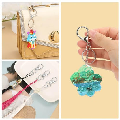 PAXCOO 300PCS Keychain Making Kit, Keychain Craft Supplies Including Key Chain Clips, Lanyard Snap Hooks, Key Rings and Jump Rings for Key Chain Making, Purse Making, Lanyard Making - color: Silver