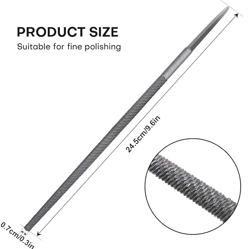 8 Inch Round Medium Cut File, Double Cut Teeth, Made of High Carbon Steel, Half Round Hand File Without Handle, Suitable for Shaping Metal, Wood, etc - color: Round, size: 8 Inch