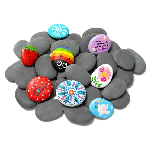 Simetufy 35Pcs Rocks for Painting, 2-3'' Painting Rocks for Adults, Craft - size: 2-3in -35pcs