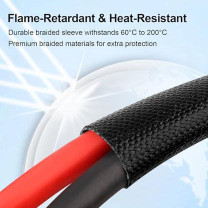 XRDS -RF Solar Panel Cable 40FT, 10AWG Solar Extension Cable with Male & Female Solar Connectors, Flame-Retardant Protective Sleeving Solar Cable, Weatherproof PV Wire for Solar Panel Connection - size: 10AWG 40FT