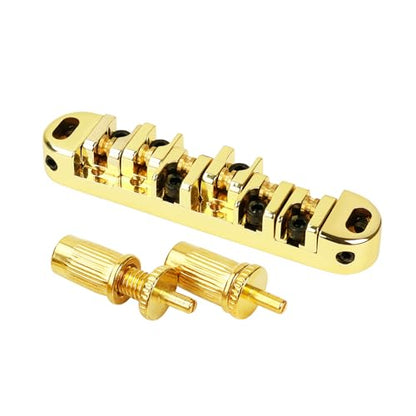 Banworks Electric Guitar Locking Tune-O-Matic Roller Saddle Bridge - color: Golden