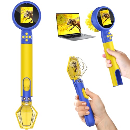 Microscope for Kids with Bug Catcher, 1080P HD Digital Handheld Portable Kids Microscope, 2 in 1 STEM Science Educational Learning Kit Christmas Birthday Gifts Toys for 3-15 Boys & Girls (Blue) - color: Bug Catcher & Microscope Kits Blue