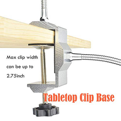 Toolour Helping Hands Soldering Third Hand Tool Tabletop Clamp Base with 2 Nickel Plated Flexible Arms and Rotatable Alligator Clips for Electronics Repair Assembly Jewelry DIY Arts Craft Hobby - style: D
