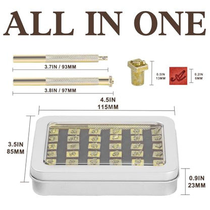 BESTNULE Leather Stamping Kit - 37pcs Set with 26 Capital Letters (5.5mm), 10 Numbers (6mm), and Stamping Handle for Leathercraft - color: 5.5mm(37pcs)