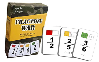 Fraction War Fun Math Game to Learn, Compare and Simplify Fractions for 2nd to 5th Grade (1 Pack) - Standard Edition