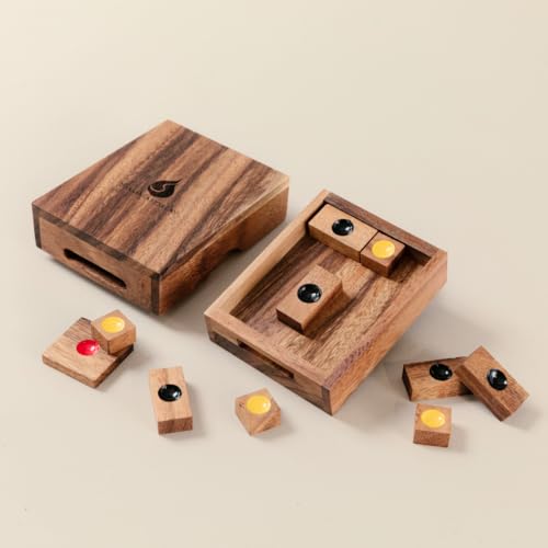Setting Sun: STEM Sliding Block Puzzle AKA Huarong Dao or Klotski from SiamMandalay with SM Gift Box(Pictured) Improve Critical Logical Thinking with an Eco Friendly Handmade Educational Game