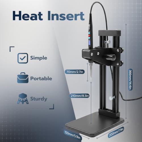 Vertical Heat Set Insert Tools Kit 210mm Working Height for 3D Printing - size: 210mm