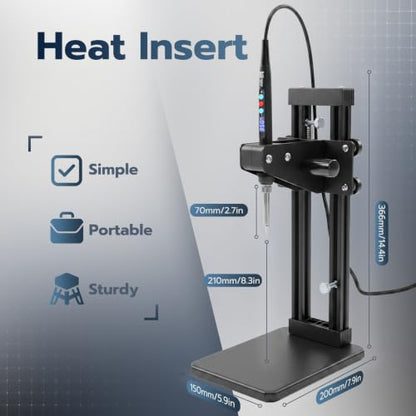 Vertical Heat Set Insert Tools Kit 210mm Working Height for 3D Printing - size: 210mm