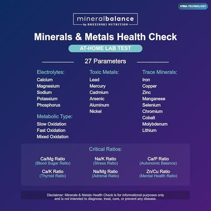 MineralBalance™ Hair Tissue Mineral Analysis (HTMA)—At-Home Test Kit for Fatigue, Anxiety, Sleep & Digestive Issues—Tests 21 Minerals & Heavy Metals Including Magnesium & Zinc—Full Lab Report Included