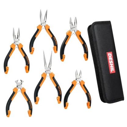 DESHIL 6pcs Mini Pliers Set for Making Crafts, Repairing Electronic and DIY