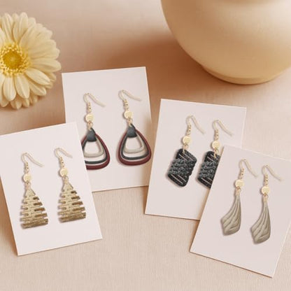 Polymer Clay Cutters - 12 Shapes Leather Twisting Jewelry Earrings Cutter, Polymer Clay Cutters for Jewelry, Earring Making Kit with Storage Box - style: Leather Distortion theme (12 pcs)