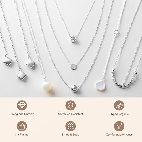 PP OPOUNT Silver Necklace Chains for Jewelry Making, 62.3 Feet 8 Rolls - color: Silver, size: 8 Rolls
