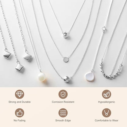 PP OPOUNT Silver Necklace Chains for Jewelry Making, 62.3 Feet 8 Rolls - color: Silver, size: 8 Rolls