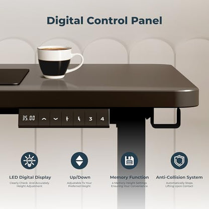 55''x 24'' Standing Desk Electric Adjustable for Home Office - color: Black, size: 5524