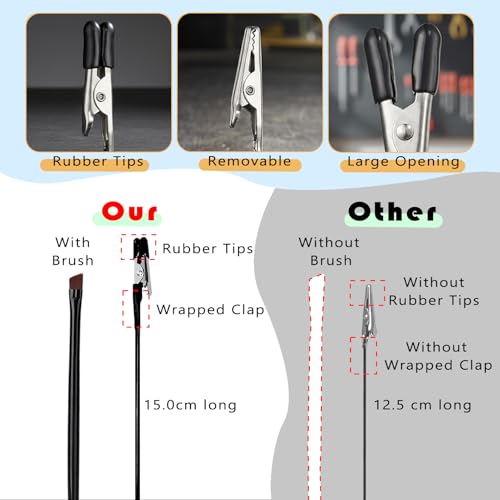 Metal Painting Stand Base Holder, 12 PCS Magnetic Bendable Alligator Clip - color: Black, size: M