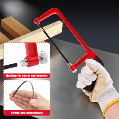 6 Inch Mini Hacksaw and Mitre Block Set - color: Red