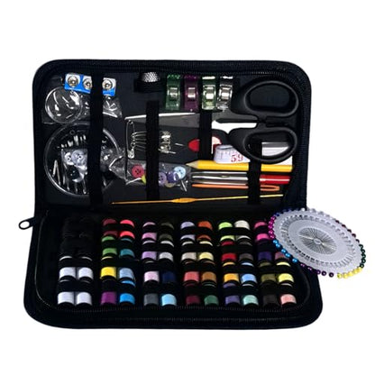 172PCS Sewing Kit with Case,Marcoon Needle and Thread Kit with Sewing Supplies and Accessories for Kids,Adults,Beginner,Home,Travel,Emergency Including Scissors,Measure Tape,Needle Threader - color: 172pcs-black