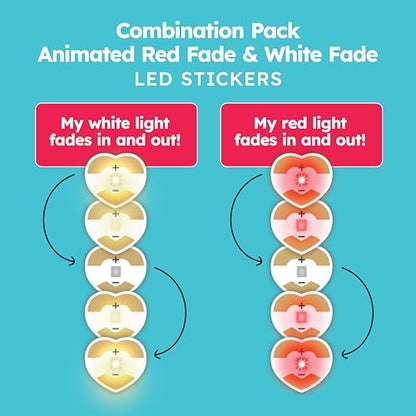 Chibitronics Animating Red/White Fade LED 6 Pack - color: Red/White Fade, size: Pack of 6