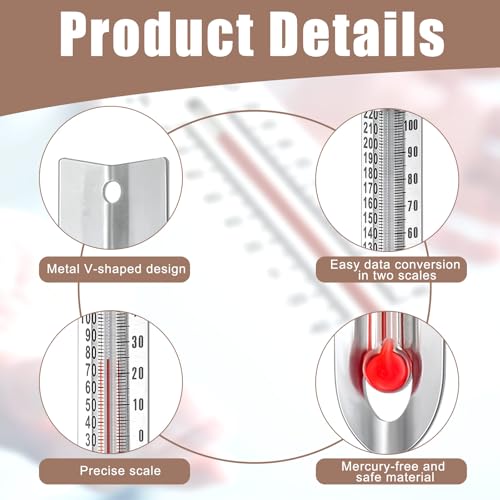 Tellegloww 12 Pcs V Shaped, Dual Scale Science Thermometers